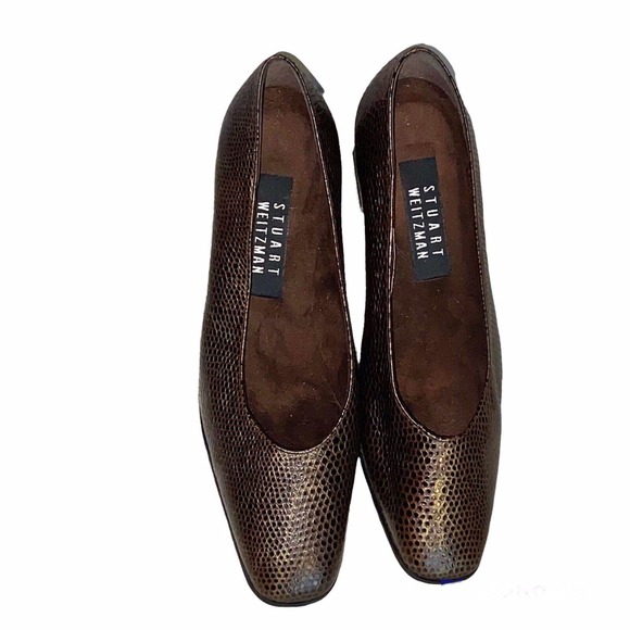 Stuart Weitzman Vintage Python Pumps Womens 6.5 Snakeskin Embossed Pattern - Picture 2 of 11